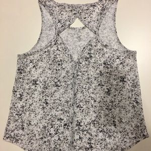 Athleta Open Back Tank in white and Gray